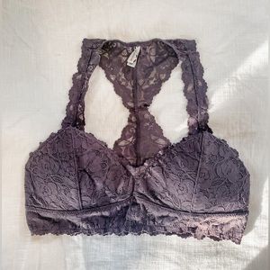 Lace bralette with padding. Brand: Wishlist. Size: M. Color: Gray/purple